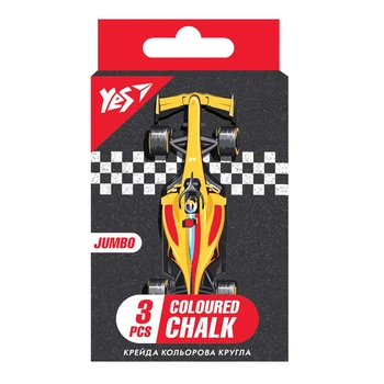 Крейда кольорова YES Race legend 3 шт, JUMBO