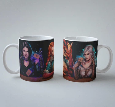 Подарочная чашка с принтом Ведьмак 3 (The Witcher 3) Girls 330 мл.