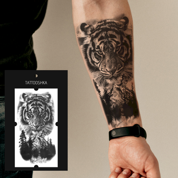 Временная тату TATTOOSHKA "Тигр в лесу" XQB-371