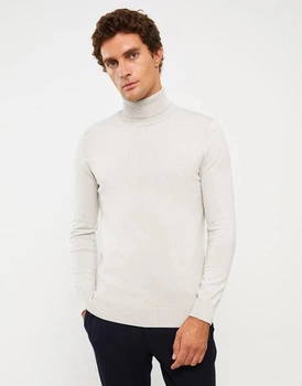 Чоловічий гольф LC Waikiki з коміром під горло XXL Світло-сірий (LCWKnitwear-8610)