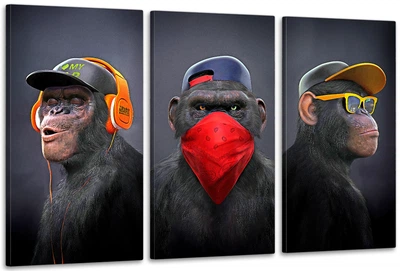 Модульна картина Три мавпи "Gangster Monkey" Art-480_3 (100х150см)