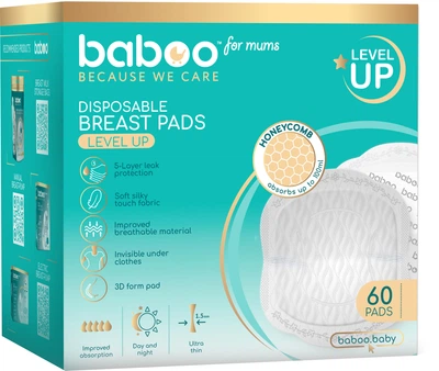 Одноразові вкладки Baboo Premium 3D Абсорбуючі у період лактації 60 шт (2-116)