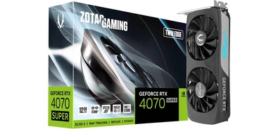 Відеокарта Zotac PCI-Ex GeForce RTX 4070 Super Twin Edge 12GB GDDR6X (192bit) (2475/21000) (HDMI, 3 x DisplayPort)