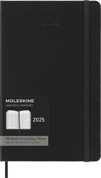 Щотижневик Moleskine Вертикальний PRO 2025 13 х 21 см 288 сторінок Чорний (8056999270247)