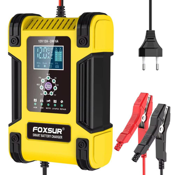Зарядний пристрій для всіх типів та пар акумуляторів FOXSUR FBC122412D 12V-12А 24V-6А