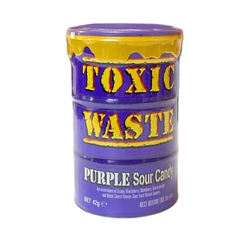 Кислі льодяники Toxic Waste Purple Sour Candy Фіолетова баночка (42 г)