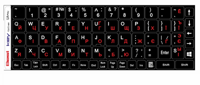 Нестираемая ламинированая наклейка на клавиатуру Best Key матовая непрозрачная КРАСНАЯ 13х13мм, 74 кл.