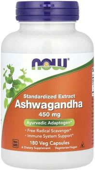Ашваганда Now Foods Ashwagandha 450 мг 180 веганских капсул (733739045935)
