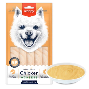 Жидкое лакомство для собак Wanpy Creamy Lickable Treats Chicken&Cheese курица сир (RA-73)
