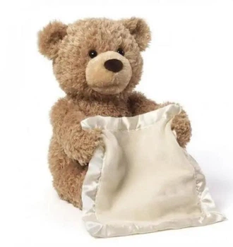 Детская интерактивная плюшевая игрушка Мишка Пикабу Peekaboo Bear Brown 30 см коричневый развивающий