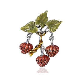 Брошь BROCHE бижутерия Растения Ветка с гроздьями коричневая BRBF114452
