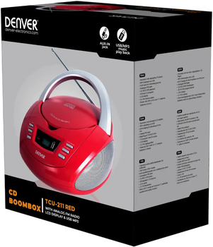 Радіоприймач Denver TCU-211 Red (5706751041648)