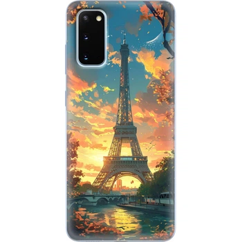 Силиконовый Чехол с Картинкой для Samsung Galaxy S20 (G980) Принт (Париж, Эйфелева Башня) (38869-ysm037)