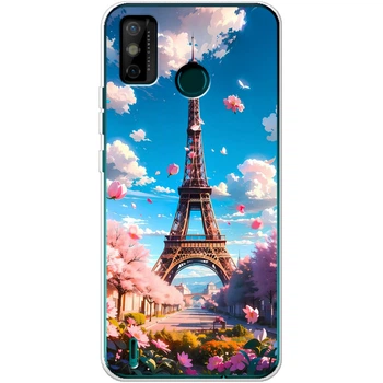 Силиконовый Чехол с Картинкой для Tecno Spark 6 Go Принт (Париж, Эйфелева Башня) (43280-ysm035)
