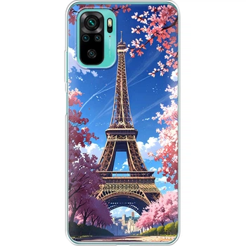 Силиконовый Чехол с Картинкой для Xiaomi Poco M5s Принт (Париж, Эйфелева Башня) (45641-ysm036)