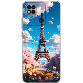 Силиконовый Чехол с Картинкой для Xiaomi Redmi 10A Принт (Париж, Эйфелева Башня) (44590-ysm035)