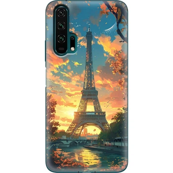 Силиконовый Чехол с Картинкой для Huawei Honor 20 Pro Принт (Париж, Эйфелева Башня) (38272-ysm037)