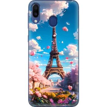 Силиконовый Чехол с Картинкой для Samsung Galaxy M20 (M205) Принт (Париж, Эйфелева Башня) (36205-ysm035)