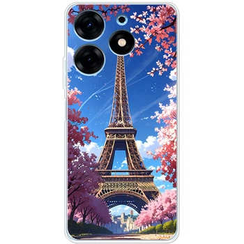Силиконовый Чехол с Картинкой для Tecno Spark 10 Pro Принт (Париж, Эйфелева Башня) (47581-ysm036)