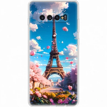Силиконовый Чехол с Картинкой для Samsung Galaxy S10 Plus (G975) Принт (Париж, Эйфелева Башня) (35854-ysm035)