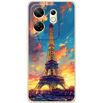 Силиконовый Чехол с Картинкой для Infinix Zero 30 4G Принт (Париж, Эйфелева Башня) (55851-ysm038)