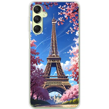 Силиконовый Чехол с Картинкой для Samsung Galaxy A24 (A245) Принт (Париж, Эйфелева Башня) (46603-ysm036)