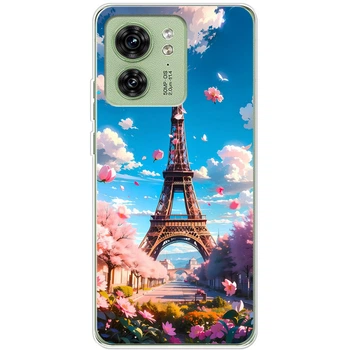 Силиконовый Чехол с Картинкой для Motorola Edge 40 Принт (Париж, Эйфелева Башня) (49857-ysm035)