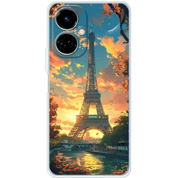 Силіконовий Чохол з Картинкою для Tecno Camon 19 Принт (Париж, Ейфелева Вежа) (45423-ysm037)