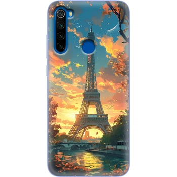 Силиконовый Чехол с Картинкой для Xiaomi Redmi Note 8T Принт (Париж, Эйфелева Башня) (38532-ysm037)