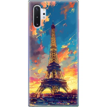 Силиконовый Чехол с Картинкой для Samsung Galaxy Note 10 Plus (N975) Принт (Париж, Эйфелева Башня) (37686-ysm038)