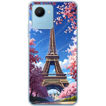 Силиконовый Чехол с Картинкой для Realme C30s Принт (Париж, Эйфелева Башня) (45370-ysm036)