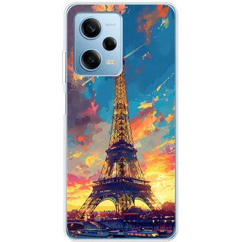Силиконовый Чехол с Картинкой для Xiaomi Redmi Note 12 Pro Plus 5G Принт (Париж, Эйфелева Башня) (46005-ysm038)