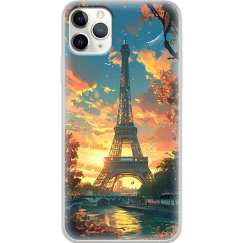 Силиконовый Чехол с Картинкой для iPhone 11 Pro Max Принт (Париж, Эйфелева Башня) (38194-ysm037)