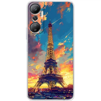 Силиконовый Чехол с Картинкой для Infinix Hot 20 4G Принт (Париж, Эйфелева Башня) (47756-ysm038)