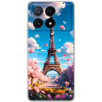Силиконовый Чехол с Картинкой для Xiaomi Poco X6 Pro 5G Принт (Париж, Эйфелева Башня) (54938-ysm035)