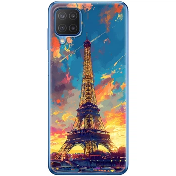 Силиконовый Чехол с Картинкой для Samsung Galaxy M12 (M127) Принт (Париж, Эйфелева Башня) (42464-ysm038)