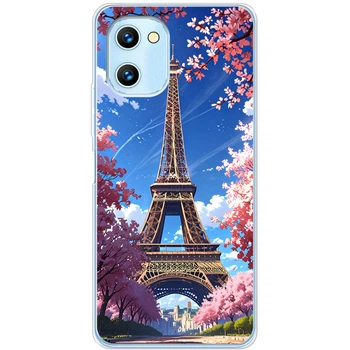 Силиконовый Чехол с Картинкой для Umidigi C1 Max Принт (Париж, Эйфелева Башня) (56533-ysm036)