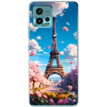 Силиконовый Чехол с Картинкой для Motorola G72 Принт (Париж, Эйфелева Башня) (45902-ysm035)