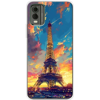 Силіконовий Чохол з Картинкою для Nokia C32 Принт (Париж, Ейфелева Вежа) (48125-ysm038)