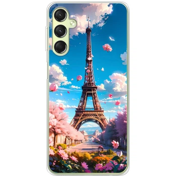 Силиконовый Чехол с Картинкой для Samsung Galaxy A24 (A245) Принт (Париж, Эйфелева Башня) (46603-ysm035)
