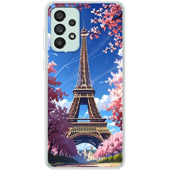 Силиконовый Чехол с Картинкой для Samsung Galaxy A73 5G (A736) Принт (Париж, Эйфелева Башня) (44139-ysm036)