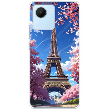 Силиконовый Чехол с Картинкой для Realme C30 Принт (Париж, Эйфелева Башня) (45369-ysm036)