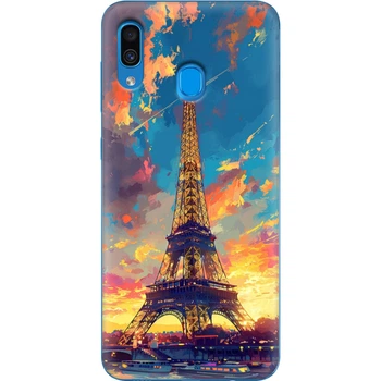 Силиконовый Чехол с Картинкой для Samsung Galaxy A30 (A305) Принт (Париж, Эйфелева Башня) (36416-ysm038)