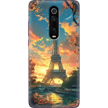 Силиконовый Чехол с Картинкой для Xiaomi Mi9T Принт (Париж, Эйфелева Башня) (37376-ysm037)