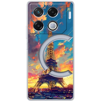 Силиконовый Чехол с Картинкой для Infinix GT 20 Pro Принт (Париж, Эйфелева Башня) (58069-ysm038)