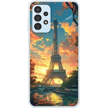 Силиконовый Чехол с Картинкой для Samsung Galaxy A32 5G (A326) Принт (Париж, Эйфелева Башня) (44333-ysm037)