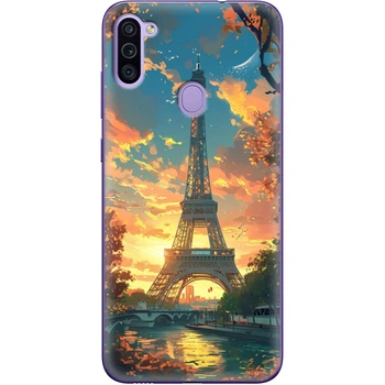 Силиконовый Чехол с Картинкой для Samsung Galaxy M11 (M115) Принт (Париж, Эйфелева Башня) (39780-ysm037)