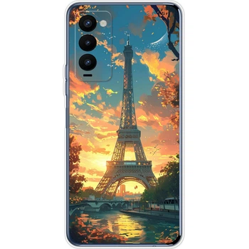 Силиконовый Чехол с Картинкой для Tecno Camon 18 Принт (Париж, Эйфелева Башня) (44215-ysm037)