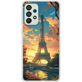 Силиконовый Чехол с Картинкой для Samsung Galaxy A73 5G (A736) Принт (Париж, Эйфелева Башня) (44139-ysm037)