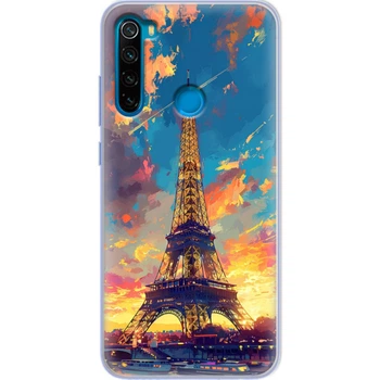 Силиконовый Чехол с Картинкой для Xiaomi Redmi Note 8 Принт (Париж, Эйфелева Башня) (38214-ysm038)